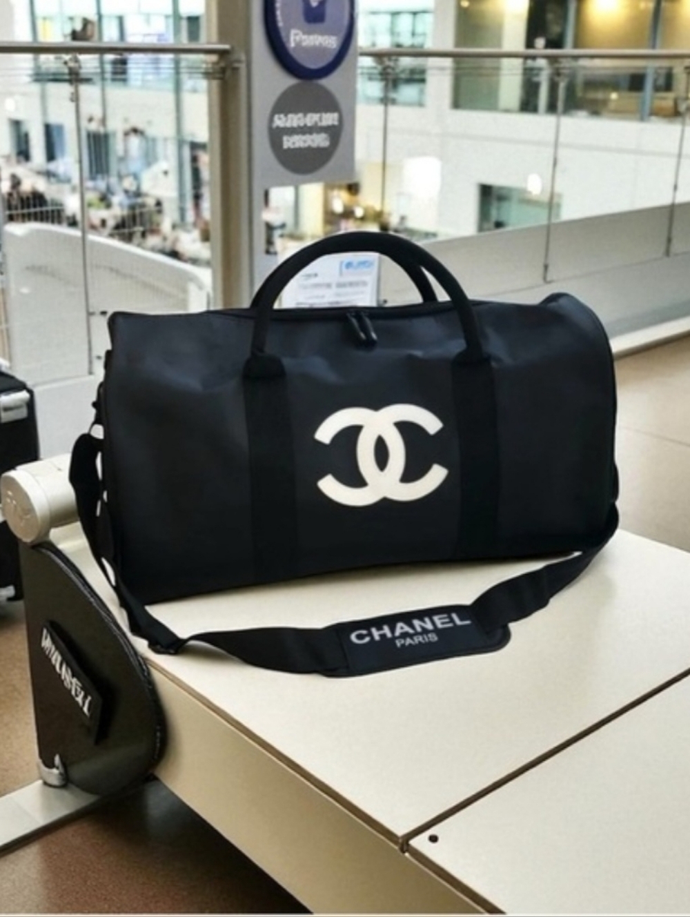 Black and White Duffel Bag GWP Gift With Purchase item